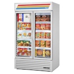 True GDM-43F-HC~TSL01 - Freezer Merchandiser, two-section, (2) glass hinged doors, powder coated